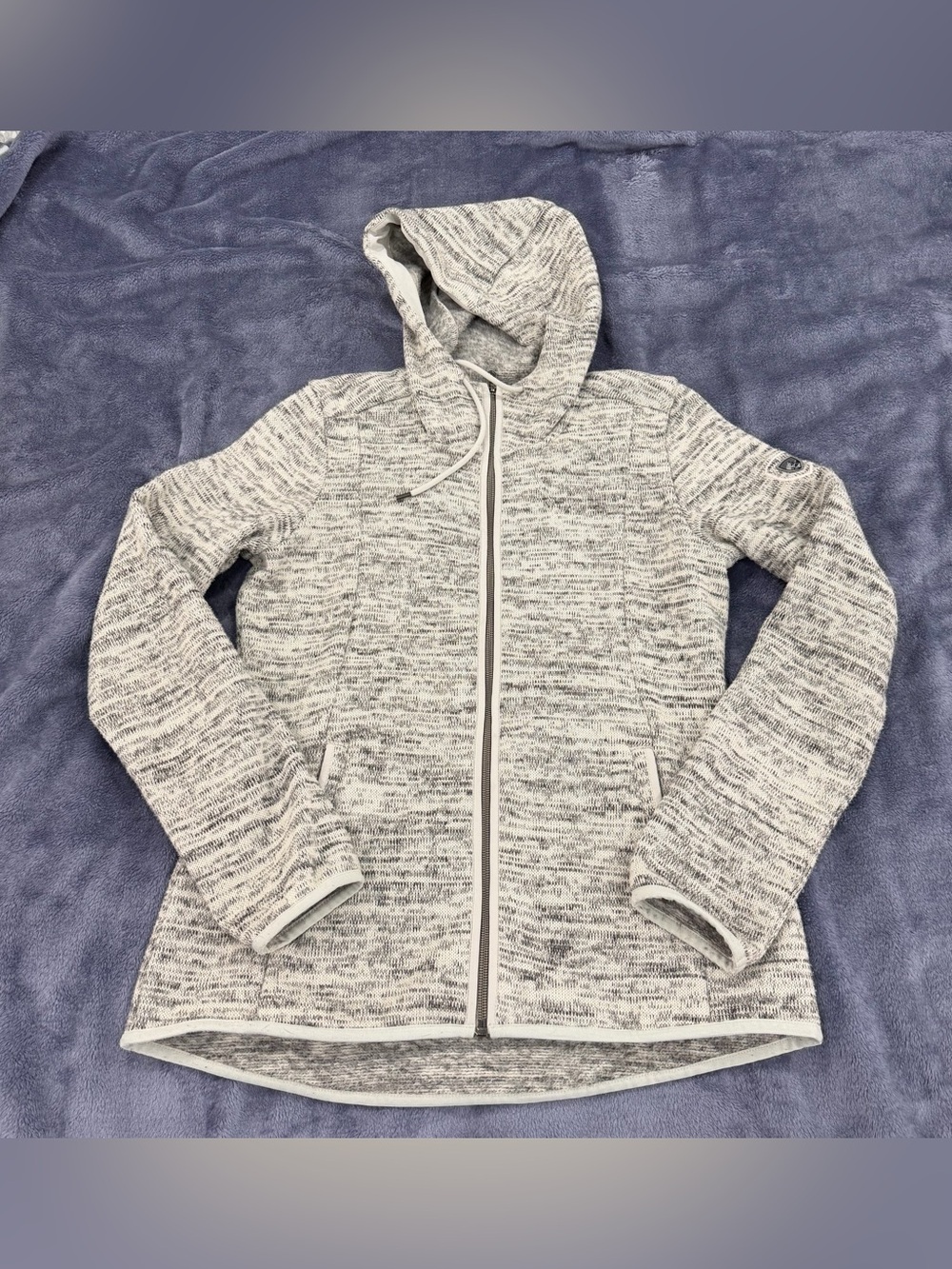 Kuhl Ascendyr Hoodie Jacket Women's XS Gray/Cream Marbled Knit Fleece L/S